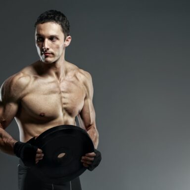 male flaunting his body