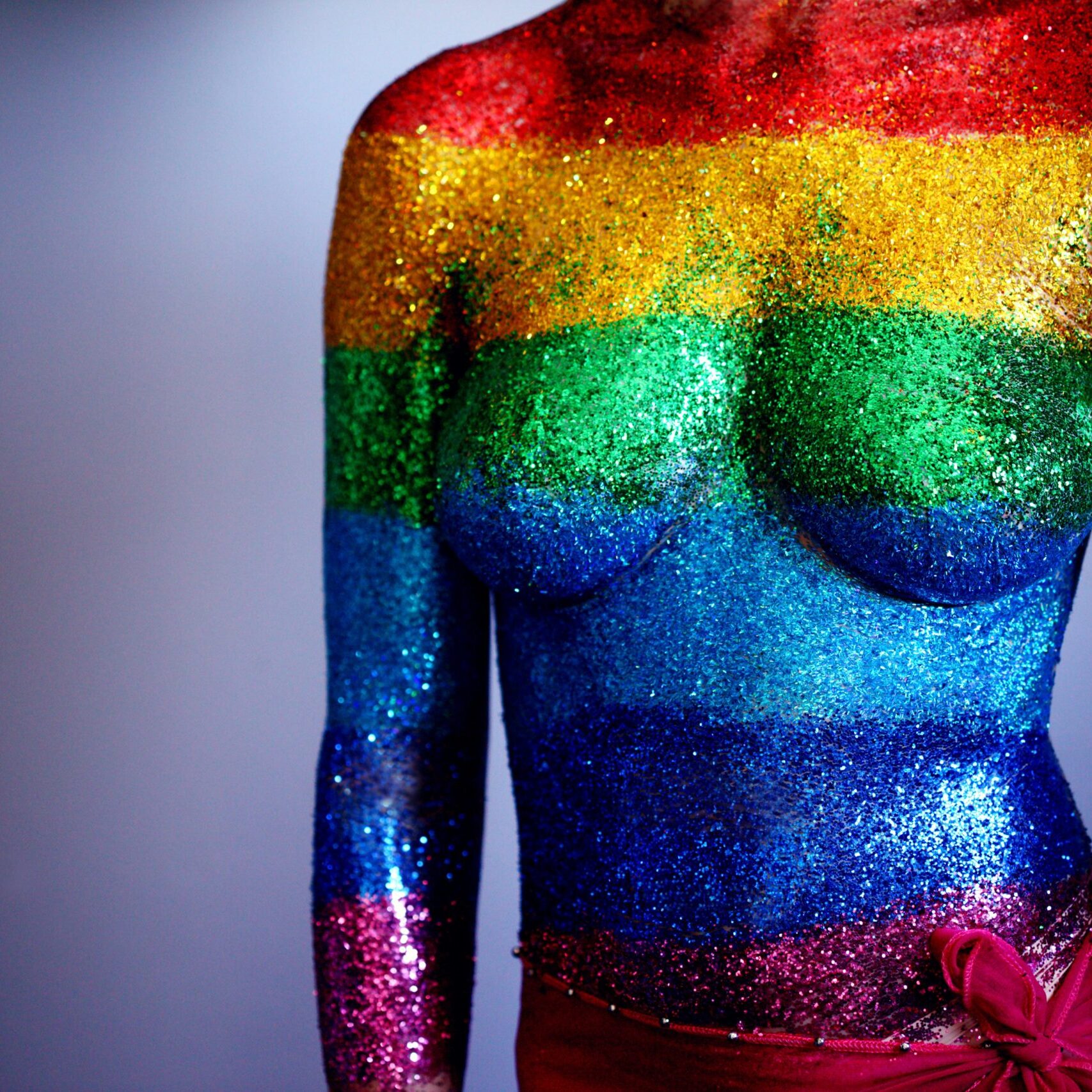 body coloured in pride colours