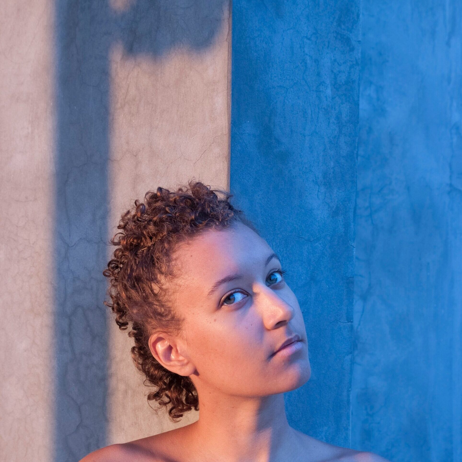 a woman with glowing skin