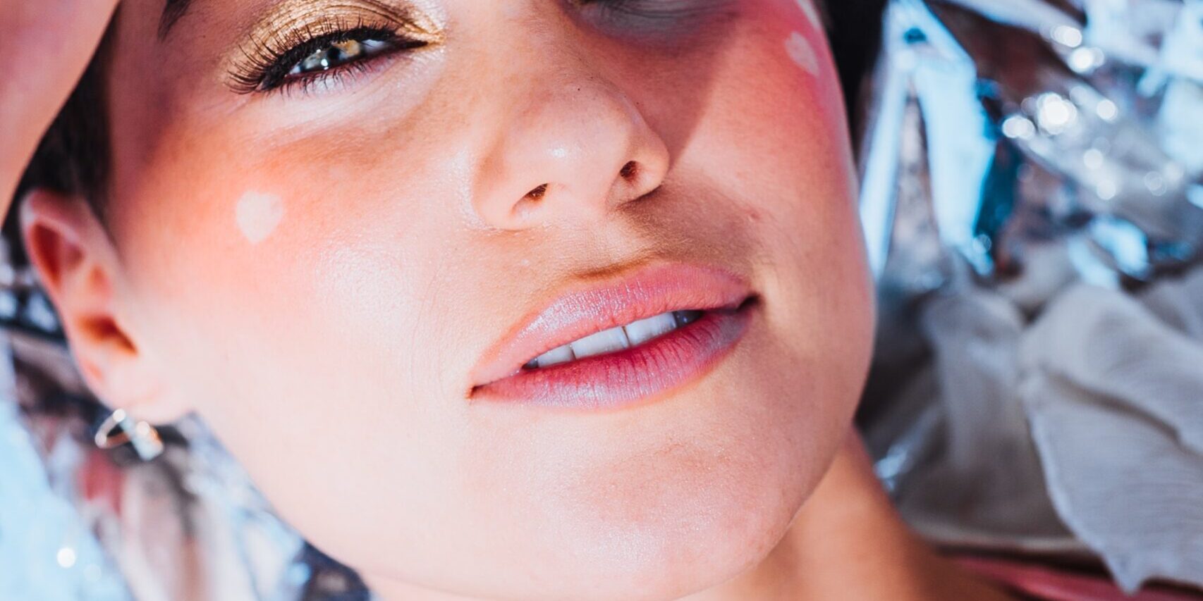 ny woman with makeup on
