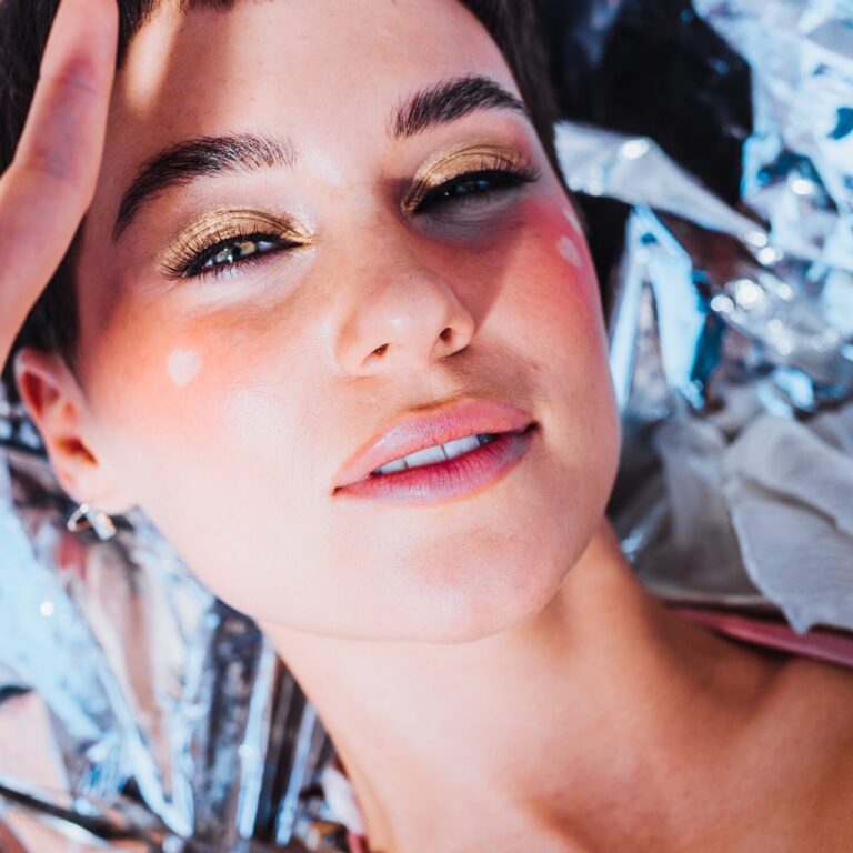 woman with makeup on